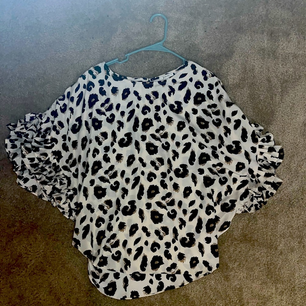 White Leopard print Blouse
